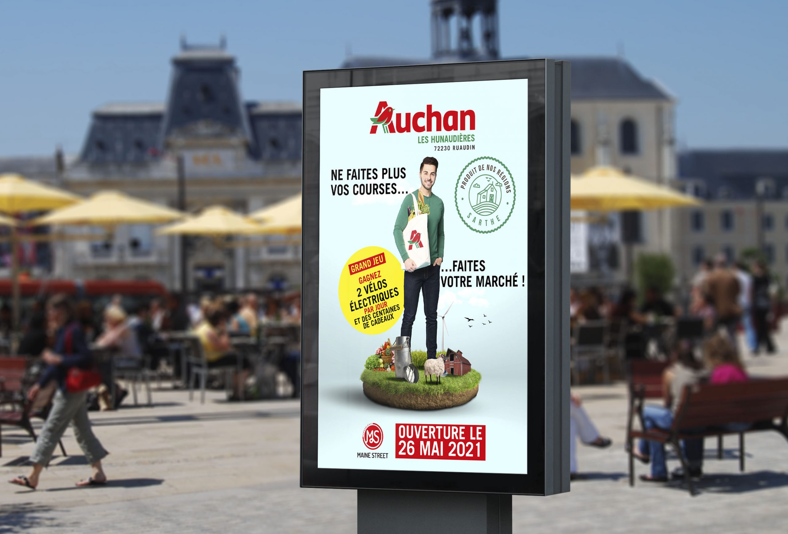 Auchan RUAUDIN Affichage urbain concept
